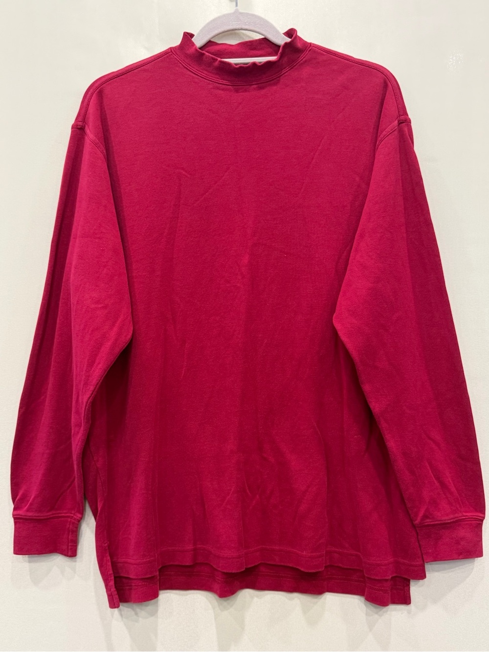 Bobby Jones Men's Long-Sleeve Mock Neck Shirt - Deep Fuchsia